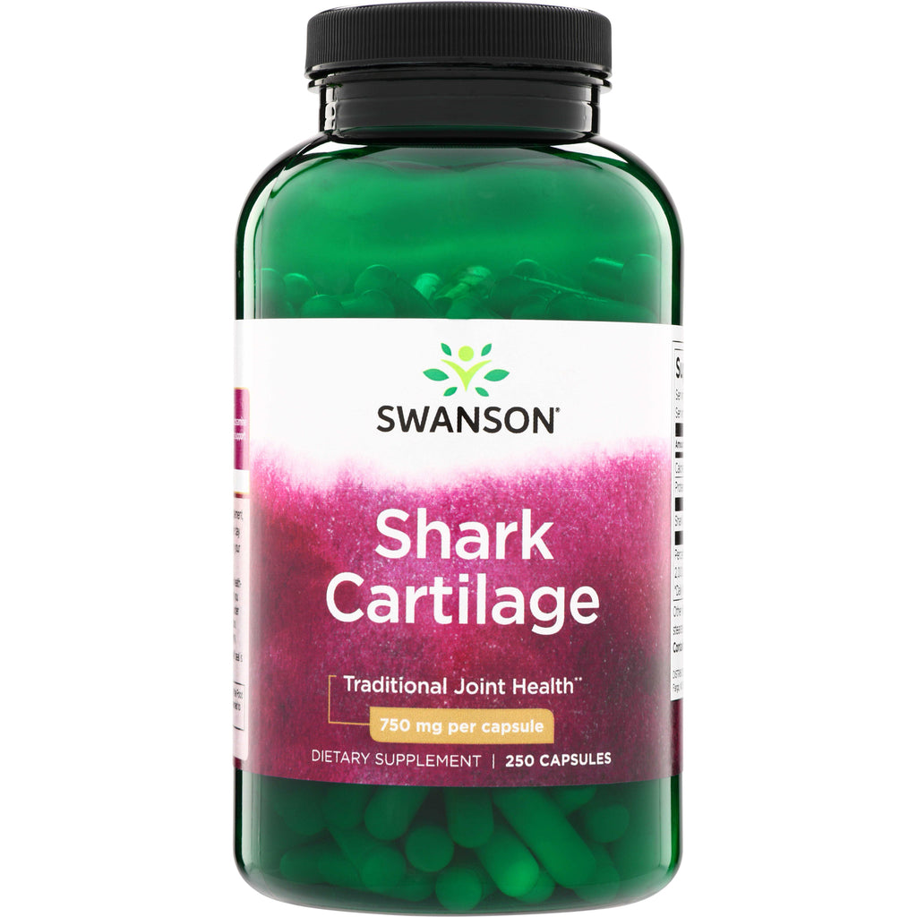 SW659 | Swanson Shark Cartilage supplement, 750 mg per capsule, 250 capsules - Thumbnail