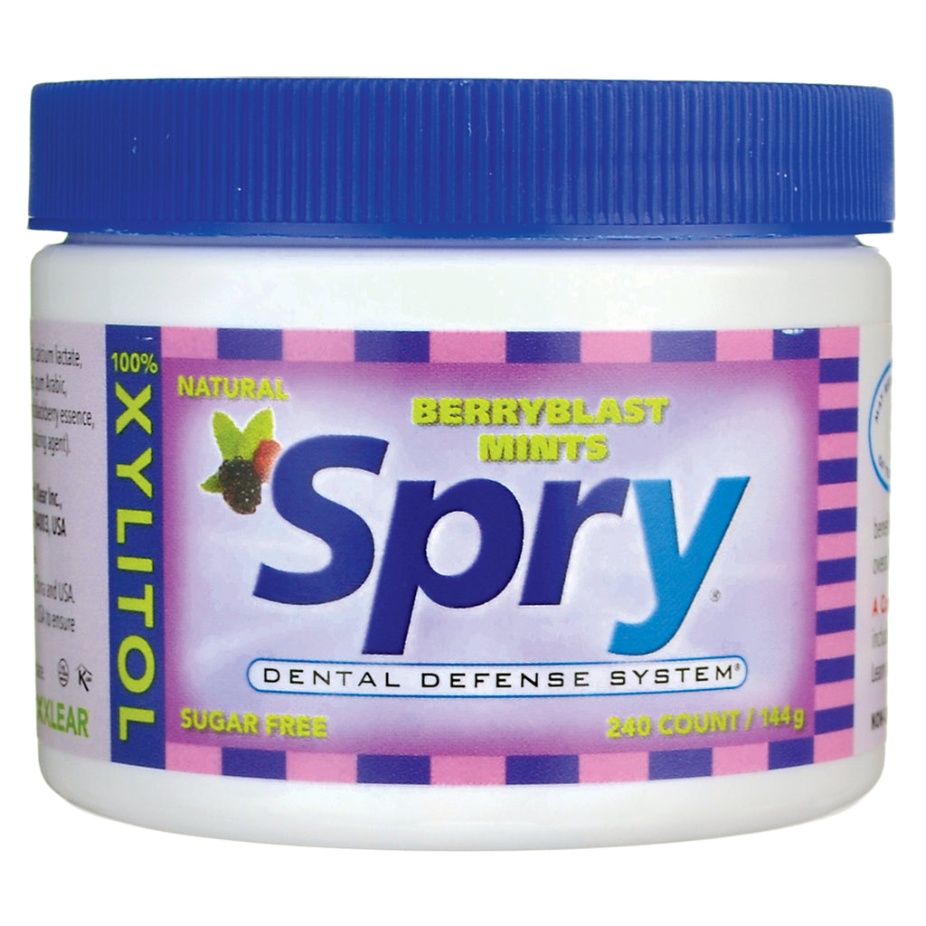 XL019 | Spry Berryblast Mints jar, Dental Defense System, sugar free, natural xylitol, 240 count - Thumbnail
