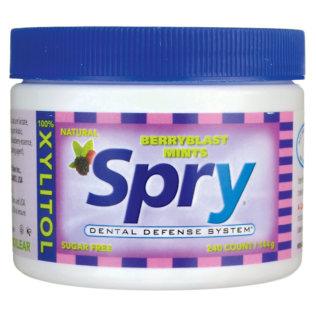 XL019 | Spry Berryblast Mints jar, Dental Defense System, sugar free, natural xylitol, 240 count