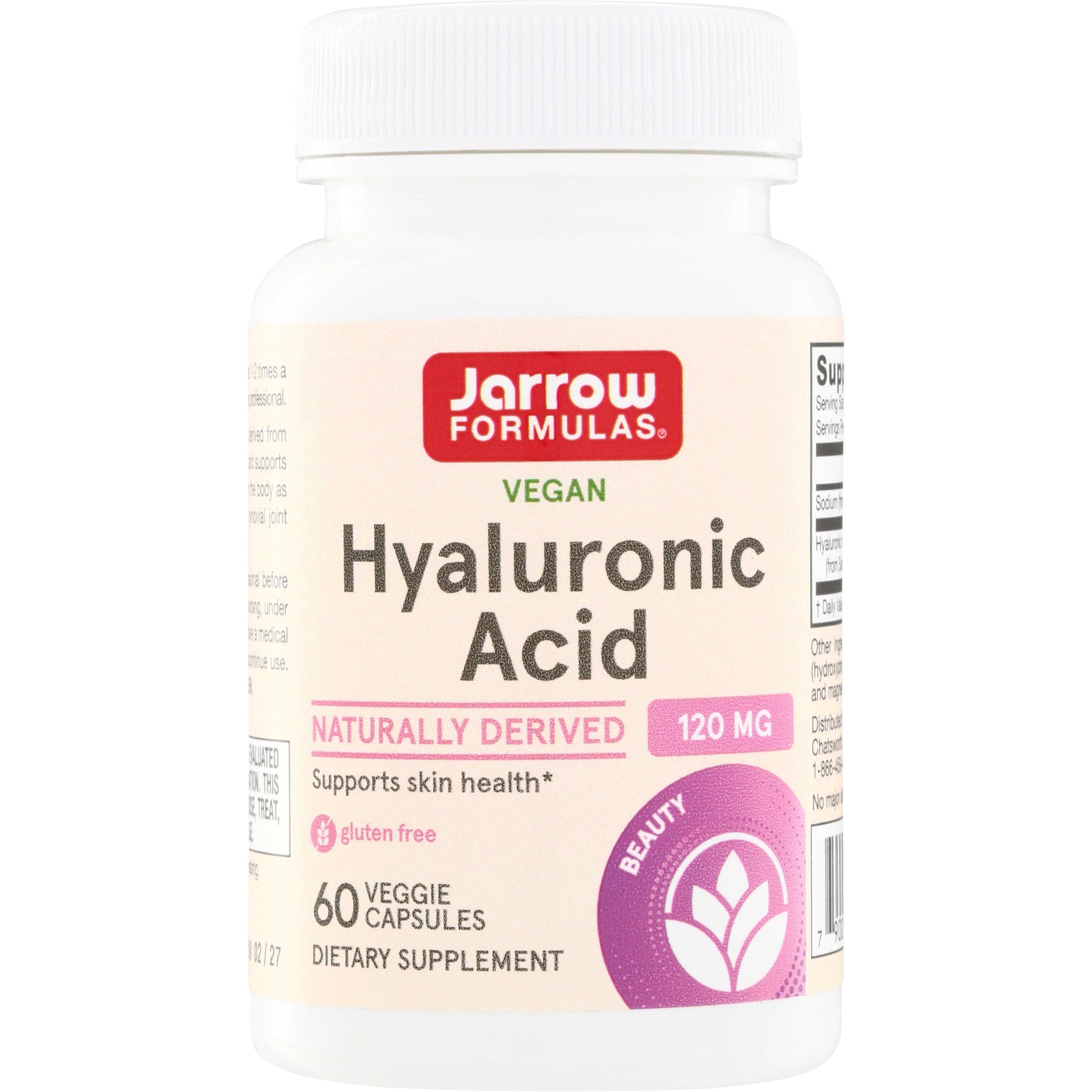 JR062 | Jarrow Formulas Vegan Hyaluronic Acid 120 mg, 60 veggie capsules