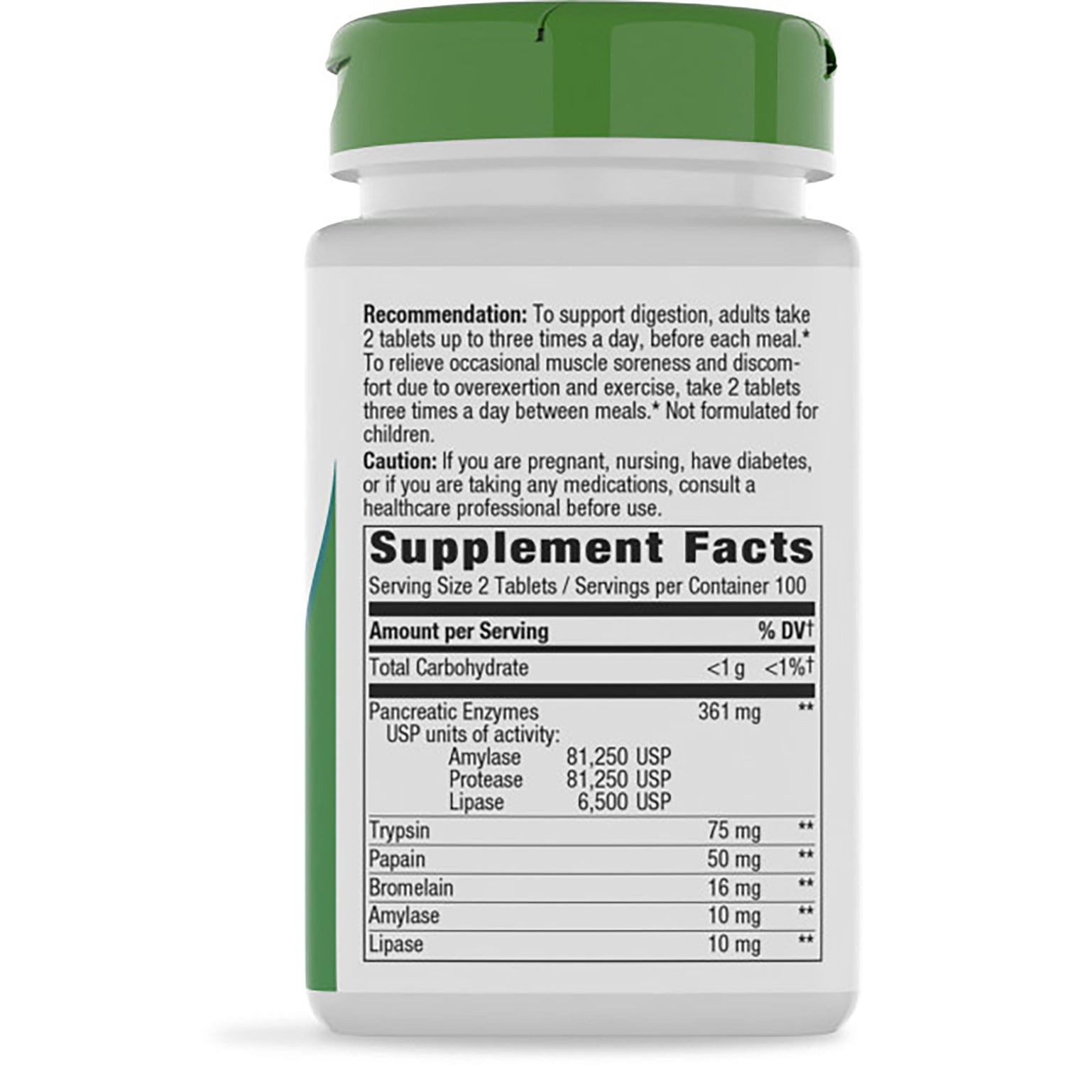 ET255 | Bottle back label showing Supplement Facts panel, ingredient list, and serving size information