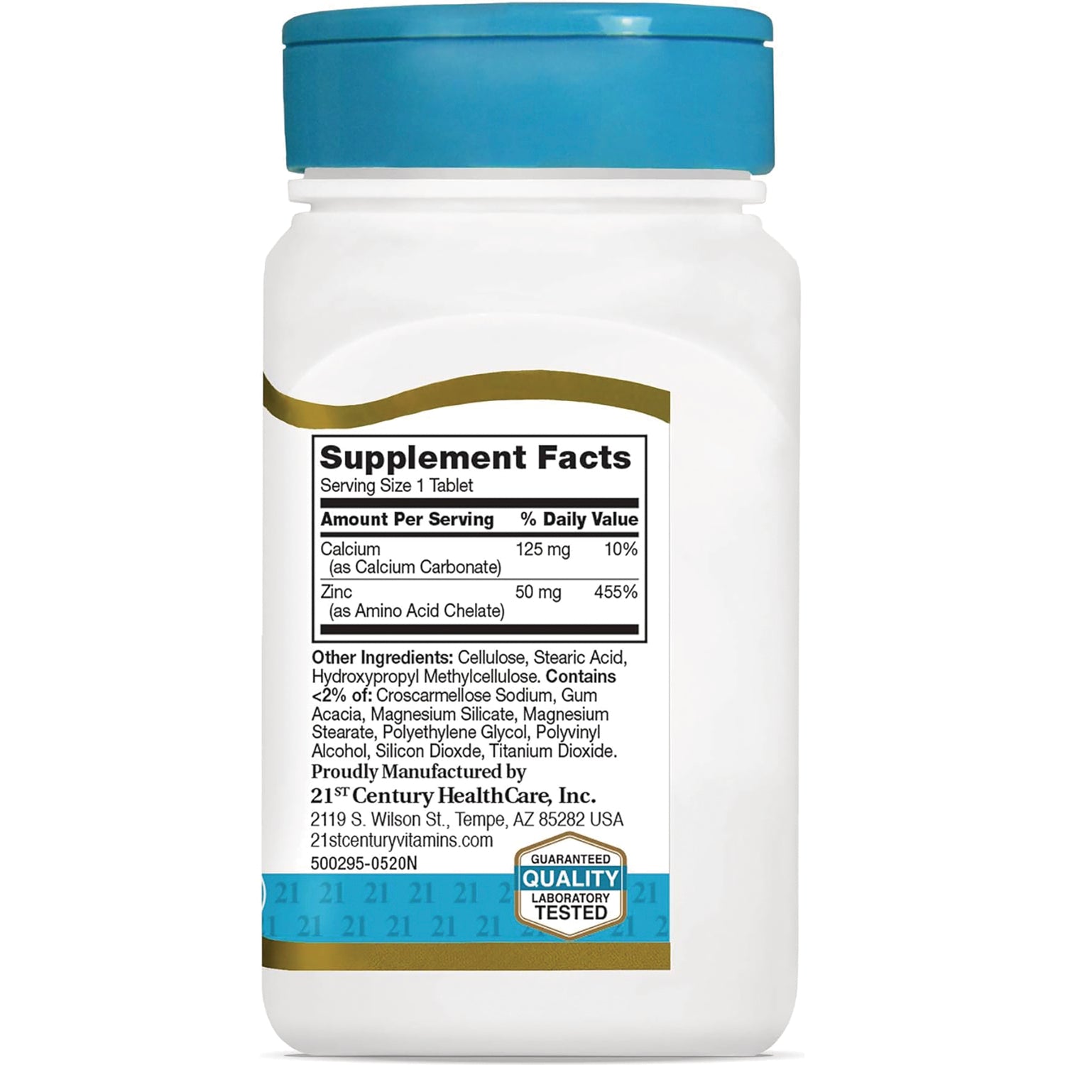 CNT194 | Back of white supplement bottle showing Supplement Facts panel and ingredients list