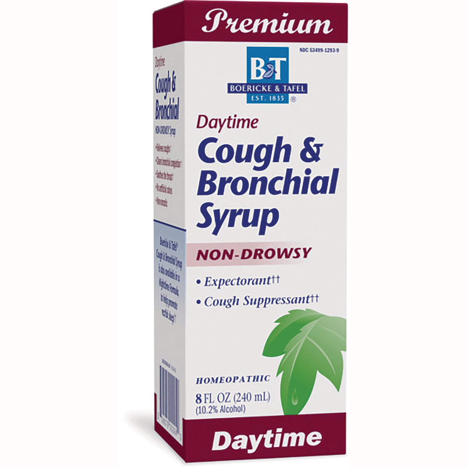 BRK050 | Daytime Cough & Bronchial Syrup non-drowsy 8 fl oz box with Boericke & Tafel logo and green leaf