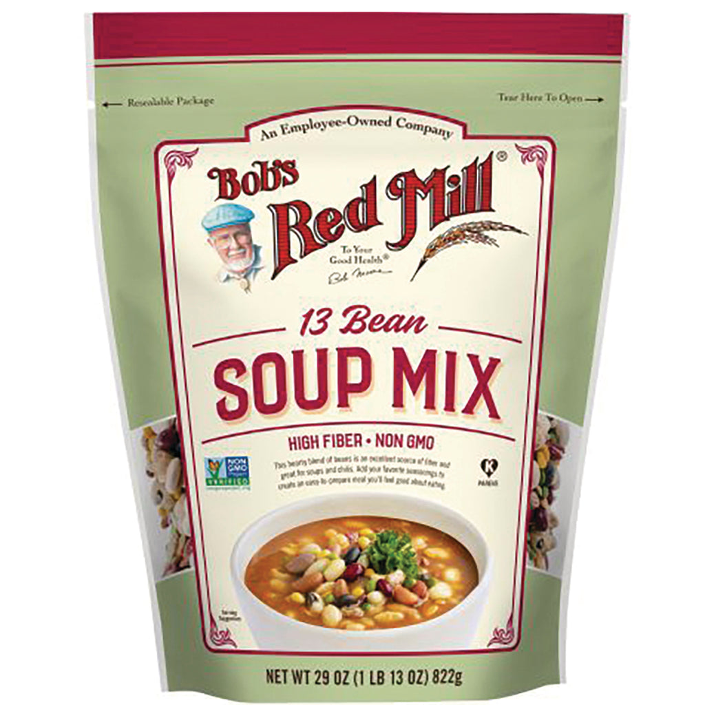 BOB426 | Bob's Red Mill 13 Bean Soup Mix front pouch with bowl of soup and branding - Thumbnail