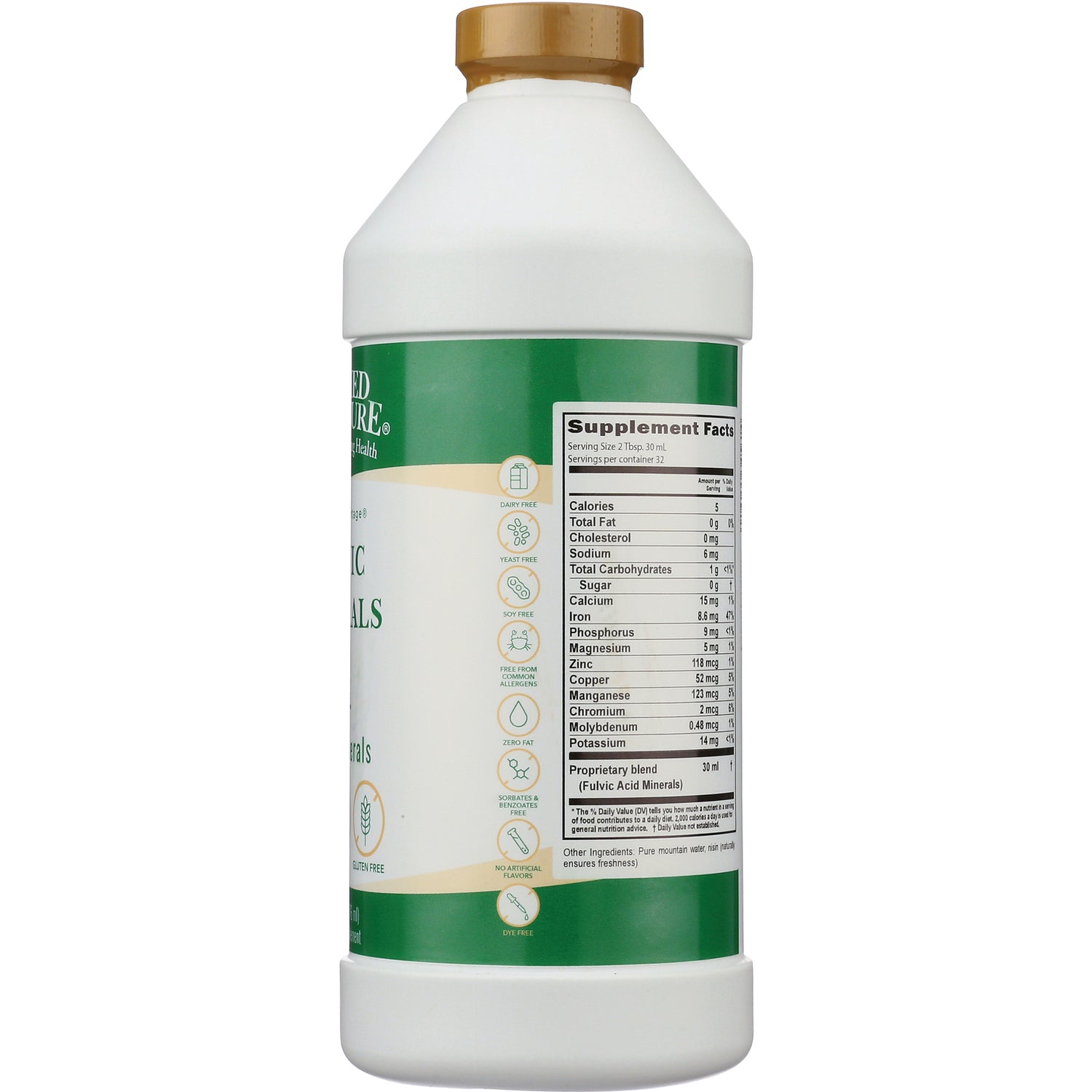 BTR029 | back of white bottle showing supplement facts panel and ingredient icons