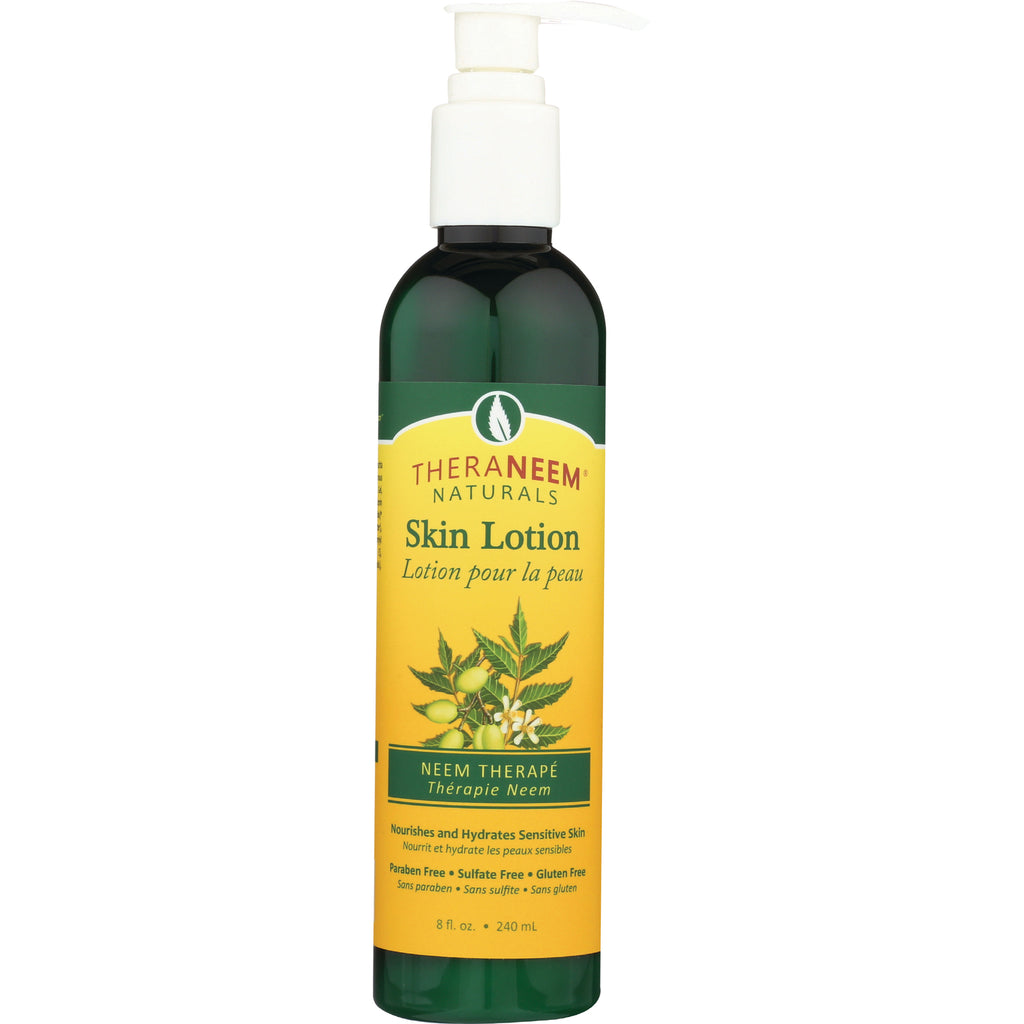 OGX009 | Theraneem Naturals skin lotion pump bottle with yellow neem label, 8 fl oz - Thumbnail
