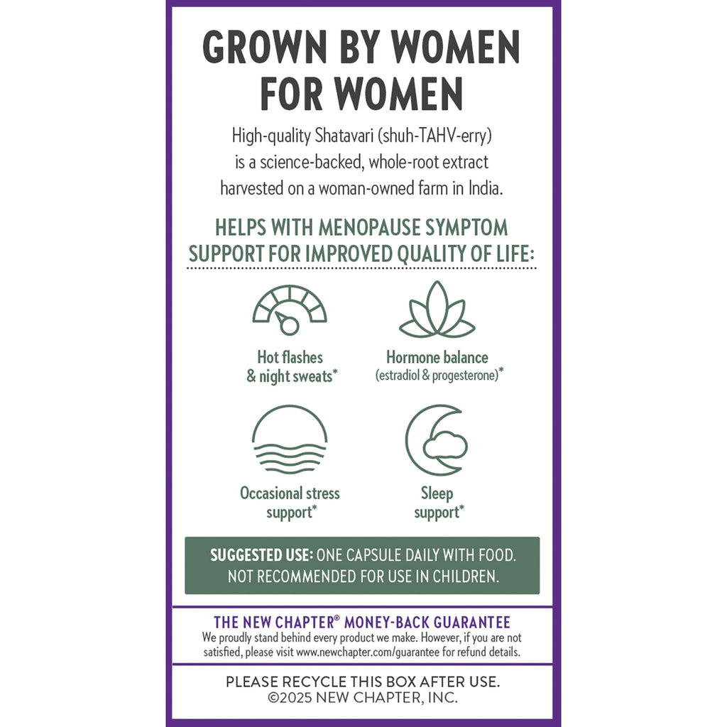 NWC398 | Brand infographic for women-owned Shatavari supplement, highlighting menopause and sleep support - Thumbnail