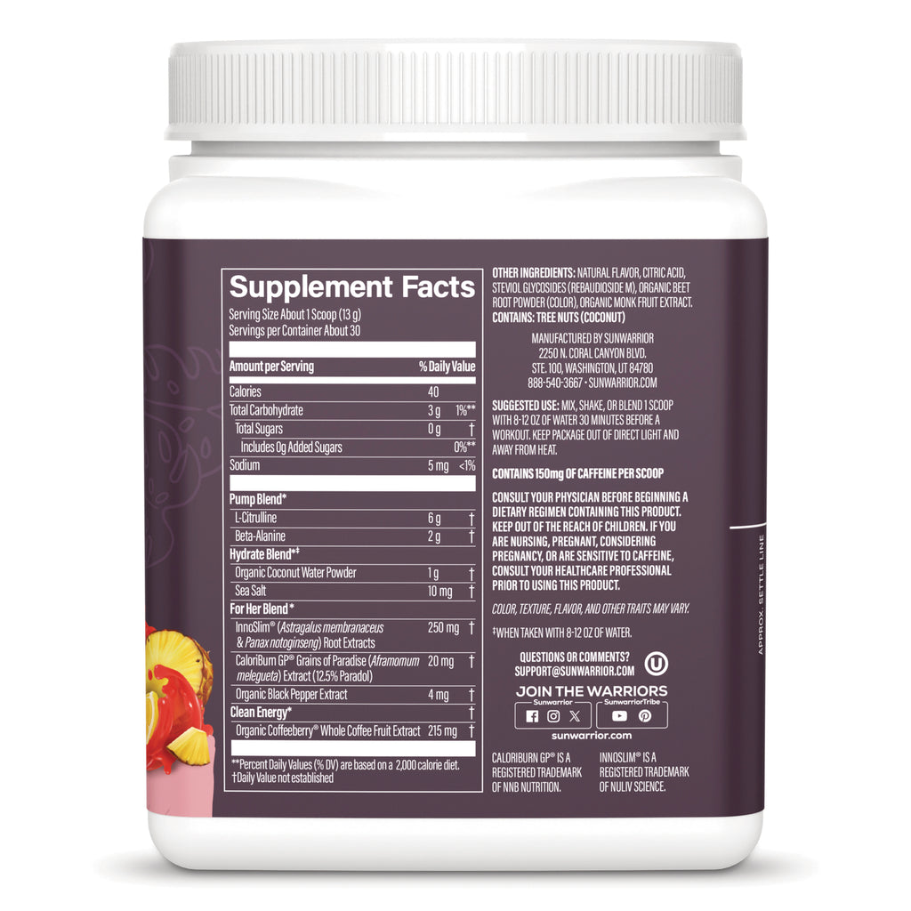 SNW056 | Back of supplement jar with Supplement Facts, ingredients, directions, and warnings panel - Thumbnail