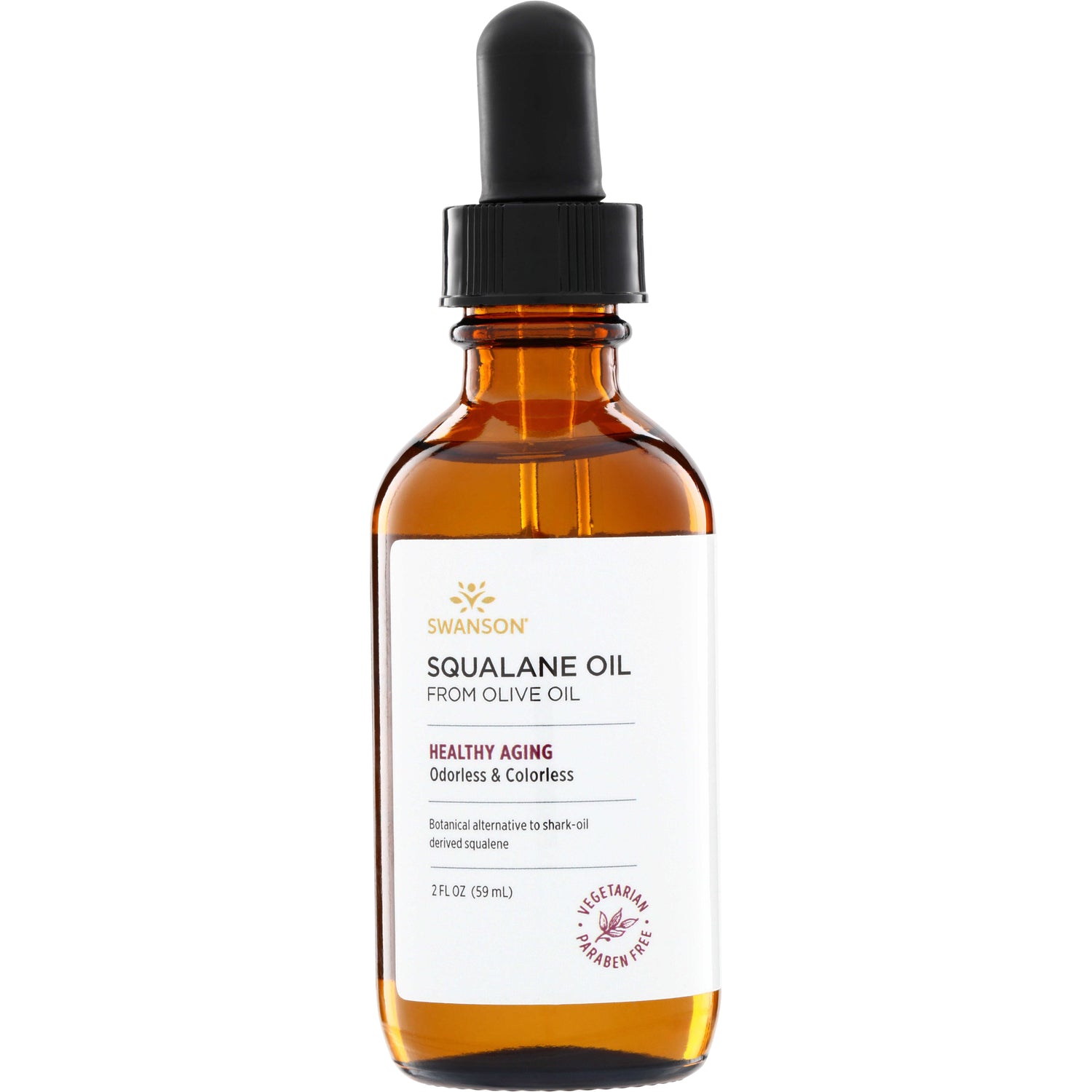 SW1470 | Swanson Squalane Oil from Olive Oil, 2 fl oz dropper bottle; Healthy Aging, Odorless & Colorless