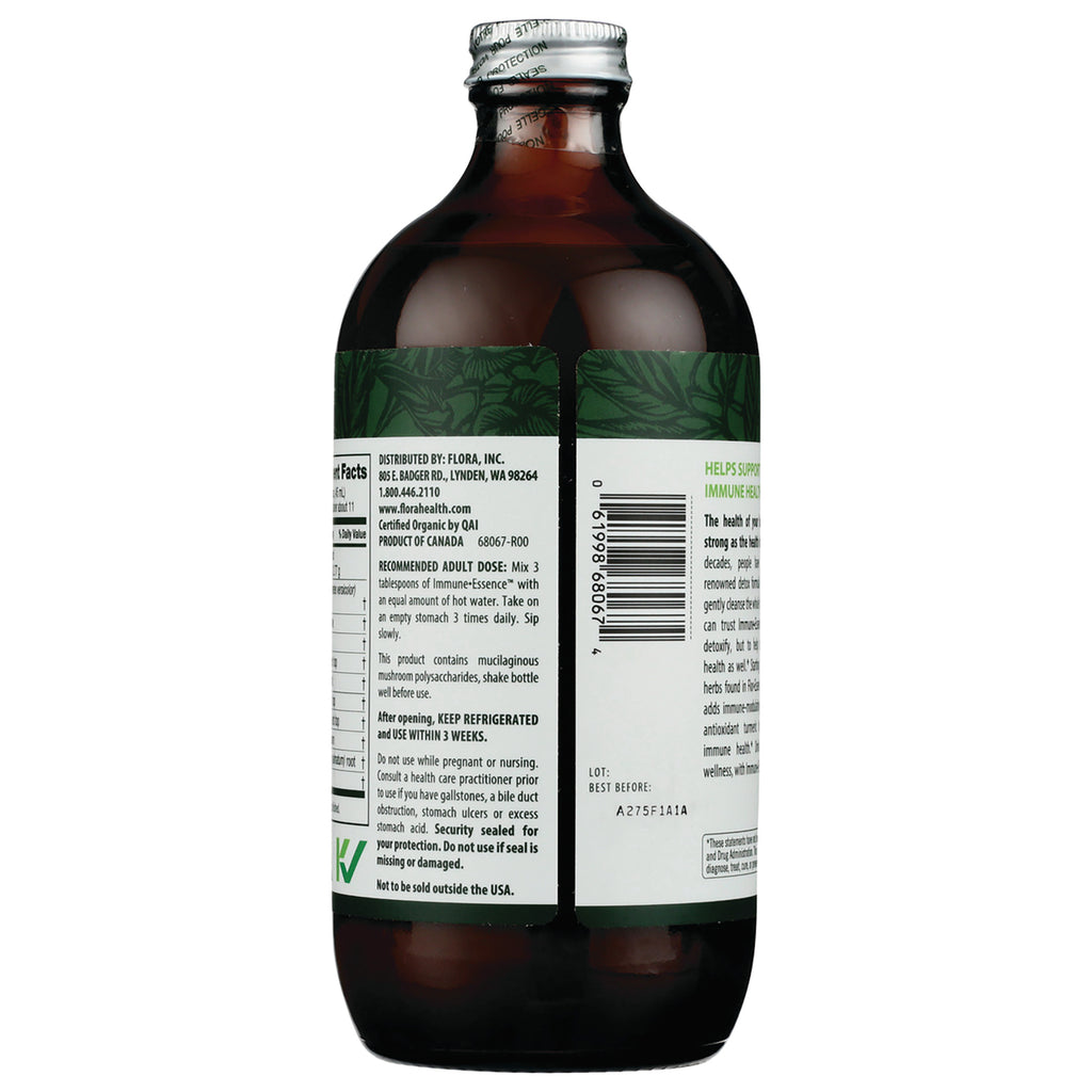 FL107 | back label of brown glass bottle showing barcode, ingredients and directions - Thumbnail