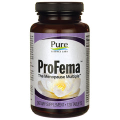 PEL044 | Brown bottle labeled ProFema The Menopause Multiple by Pure Essence Labs, 120 tablets