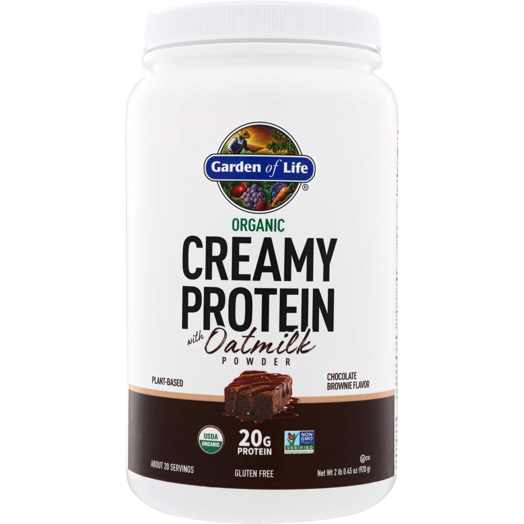 GLF376 | Garden of Life Organic Creamy Protein with Oatmilk powder, Chocolate Brownie flavor tub - Thumbnail