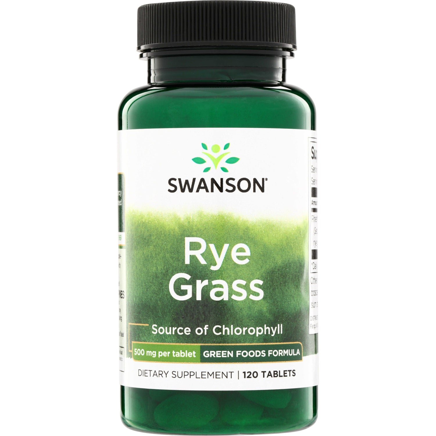 SWR036 | Swanson Rye Grass, 500 mg per tablet, 120 tablets, Source of Chlorophyll