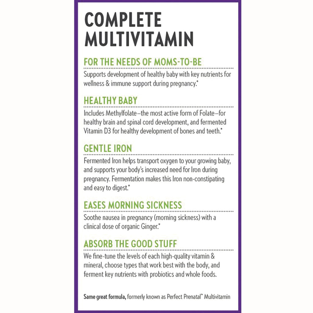 NWC185 | Complete multivitamin infographic for moms-to-be listing healthy baby, gentle iron, eases morning sickness, absorb the good stuff - Thumbnail