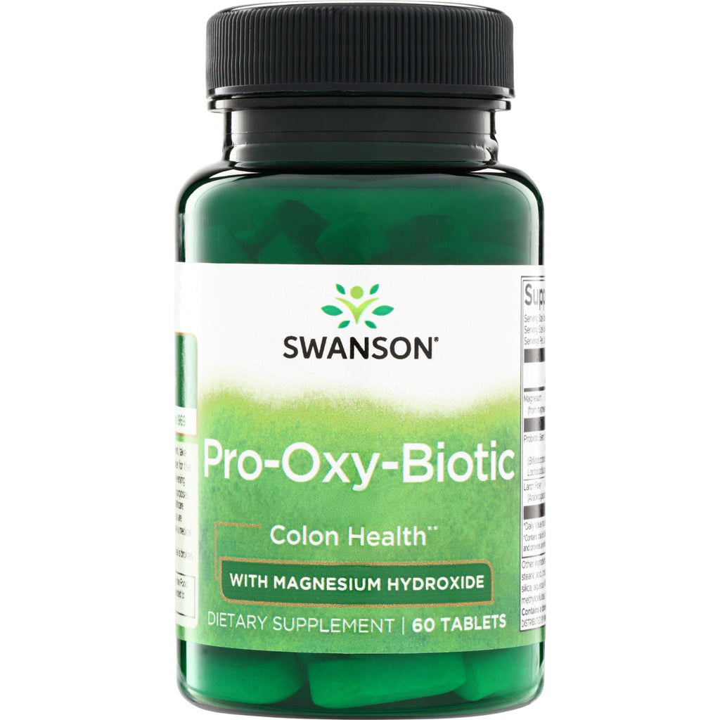 SWU768 | Swanson Pro-Oxy-Biotic Colon Health with Magnesium Hydroxide, 60 tablets dietary supplement bottle - Thumbnail