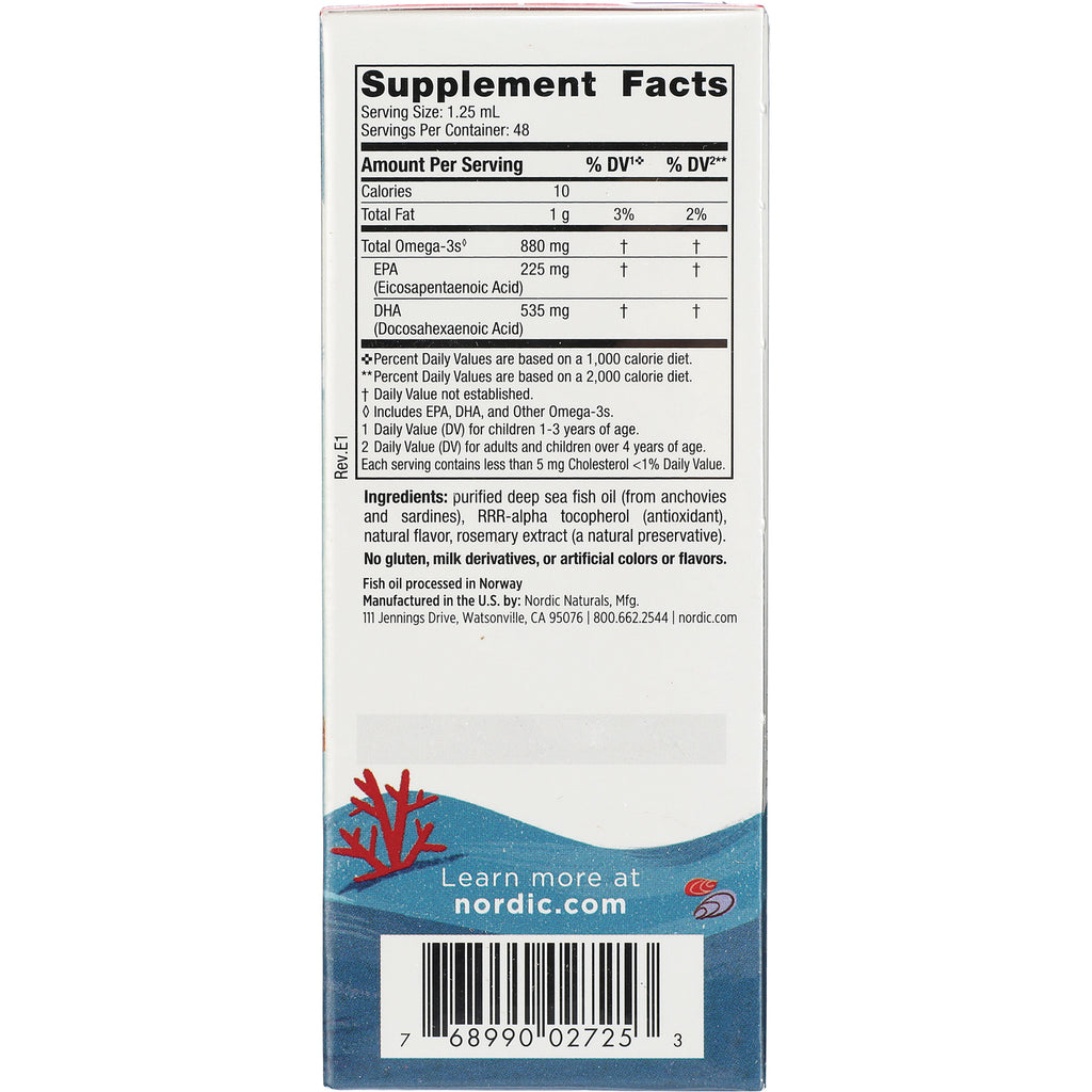 NRN101 | back panel showing Supplement Facts, ingredients, barcode and nordic.com branding - Thumbnail
