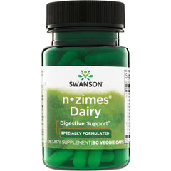 SWU500 | Swanson nzimes Dairy Digestive Support, specially formulated, 90 veggie caps bottle front