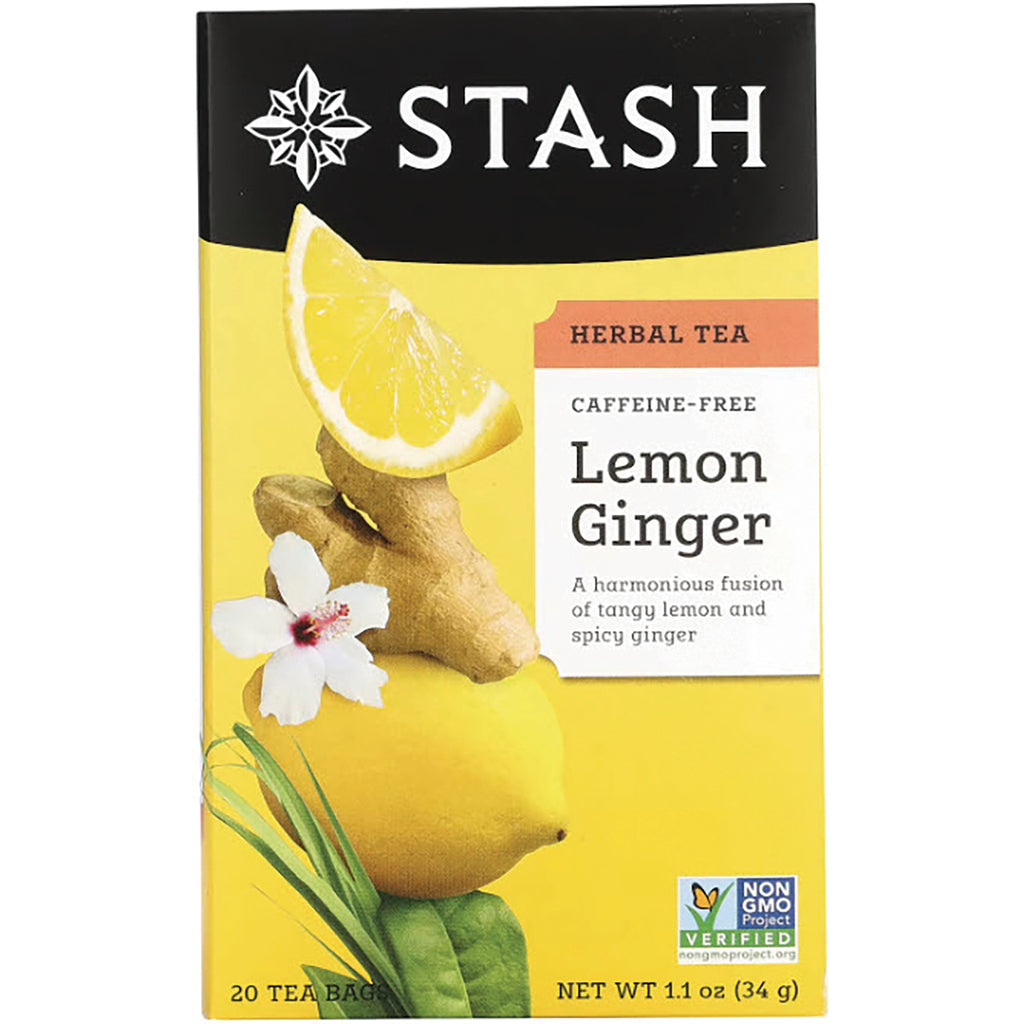 STH004 | STASH Lemon Ginger caffeine-free herbal tea box, 20 tea bags - Thumbnail