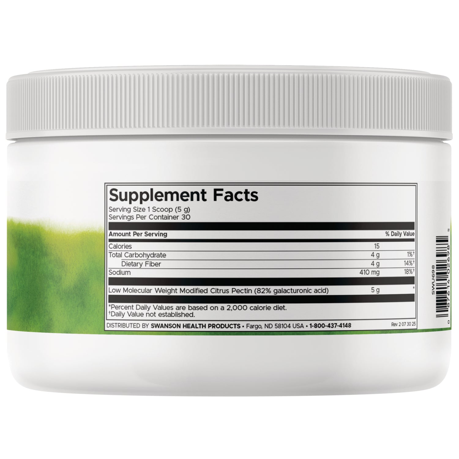 SWU698 | Back label with Supplement Facts