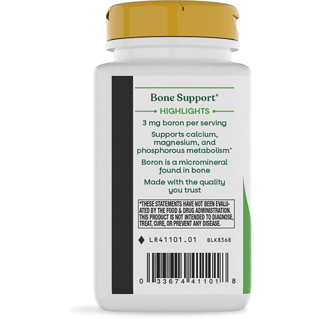 NW860 | Back of white supplement bottle with yellow cap showing warnings, gluten-free claim, contact info, and recycling and quality seals - Thumbnail