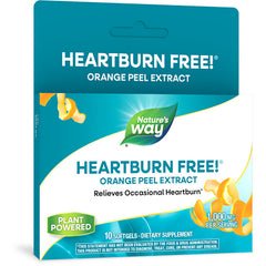 ET367 | Nature's Way HEARTBURN FREE orange peel extract box front showing orange peel image and 10 softgels