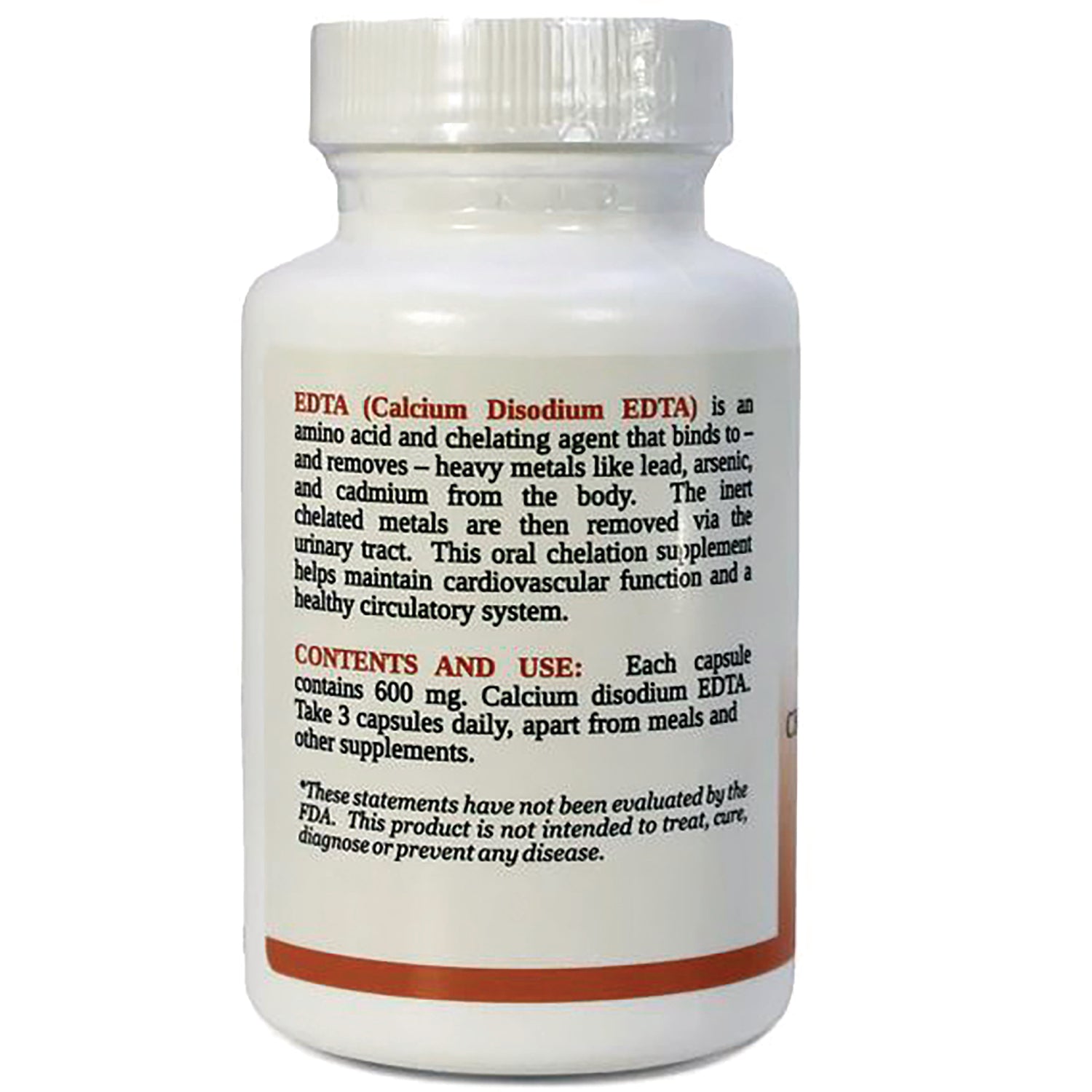 AN022 | Back label with EDTA description, contents and use directions, and FDA disclaimer text