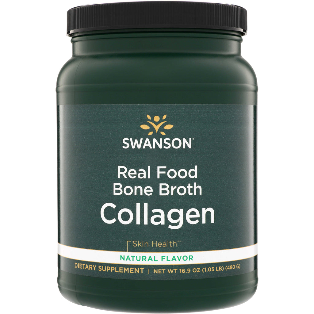 SWU1063 | Swanson Real Food Bone Broth Collagen, Natural Flavor, Skin Health, 16.9 oz - Thumbnail
