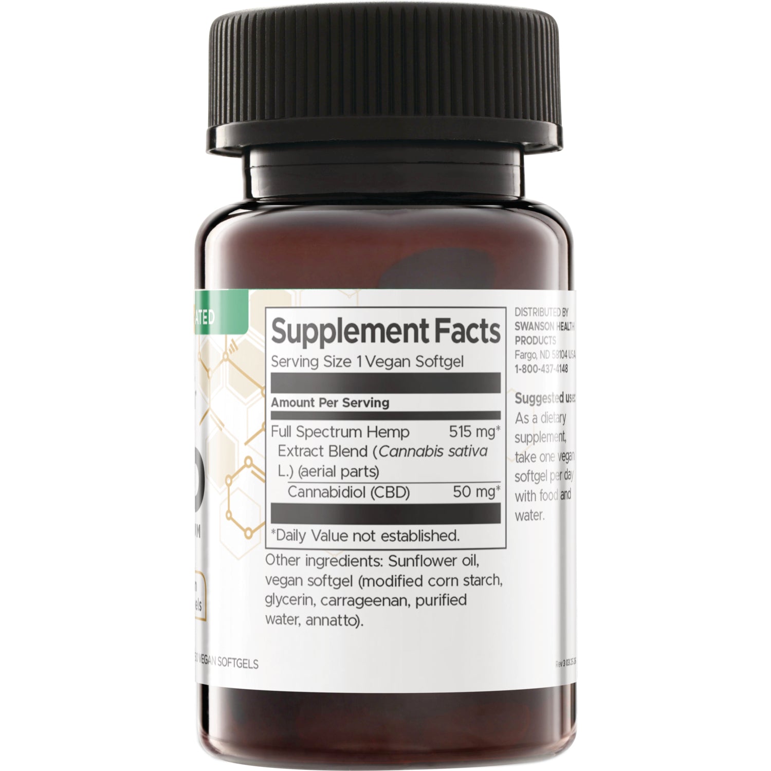 SW1891 | Back label with Supplement Facts