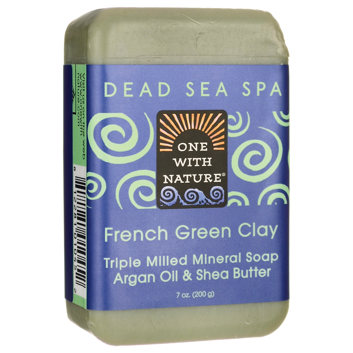 OWN027 | One With Nature French Green Clay triple-milled mineral soap bar with blue label, 7 oz