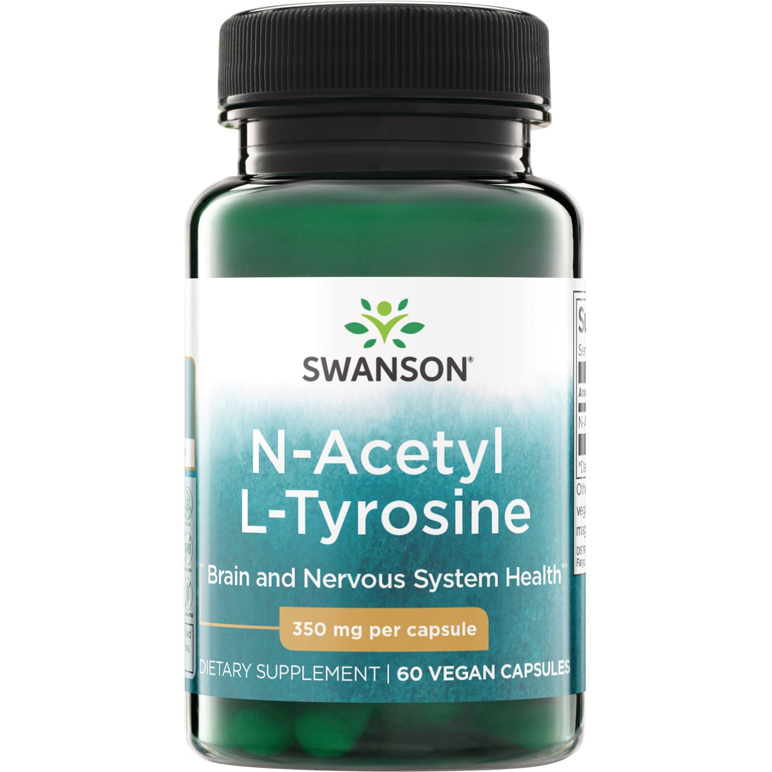 SW1408 | Swanson N-Acetyl L-Tyrosine supplement, 350 mg per capsule, 60 capsules