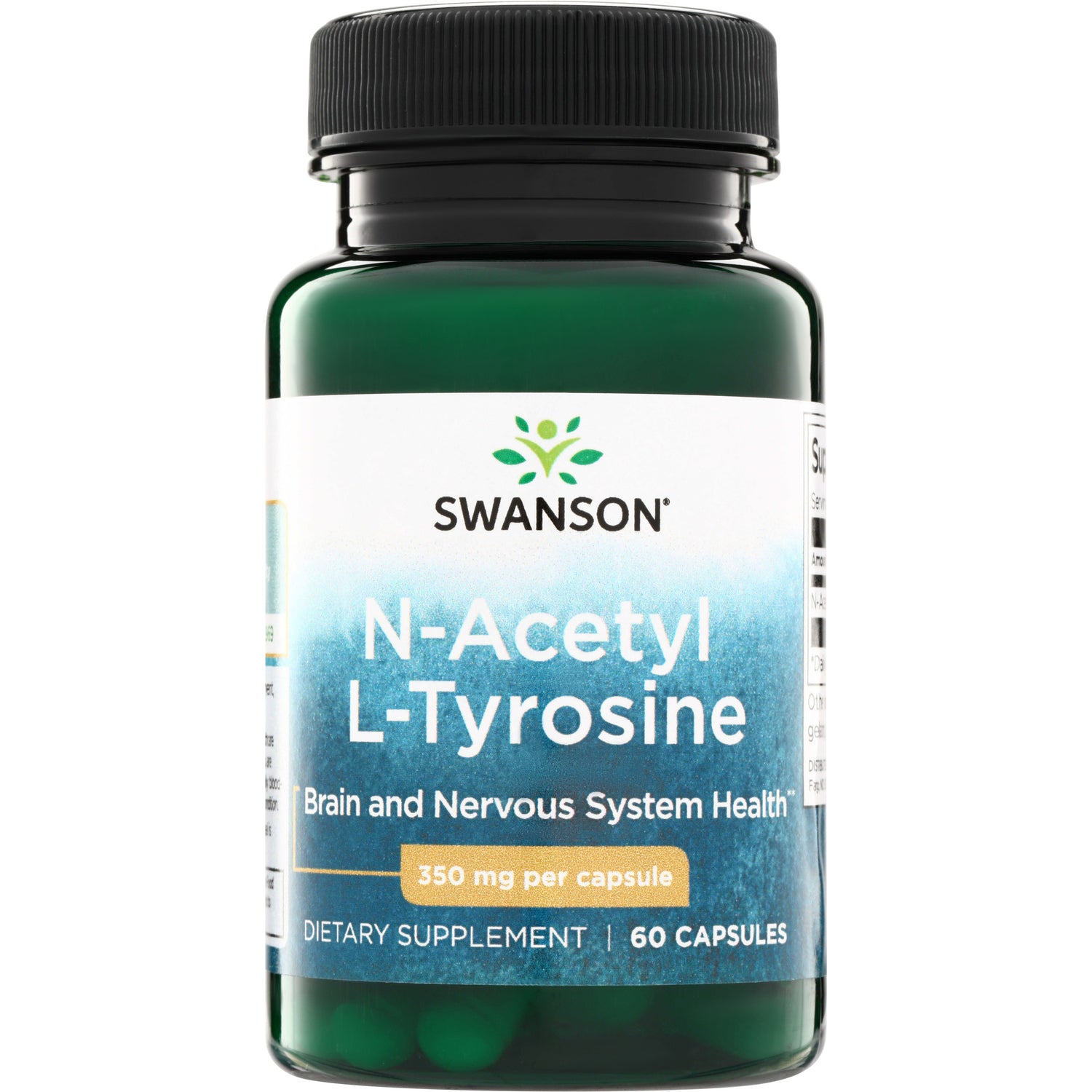 SW1408 | Swanson N-Acetyl L-Tyrosine supplement, 350 mg per capsule, 60 capsules