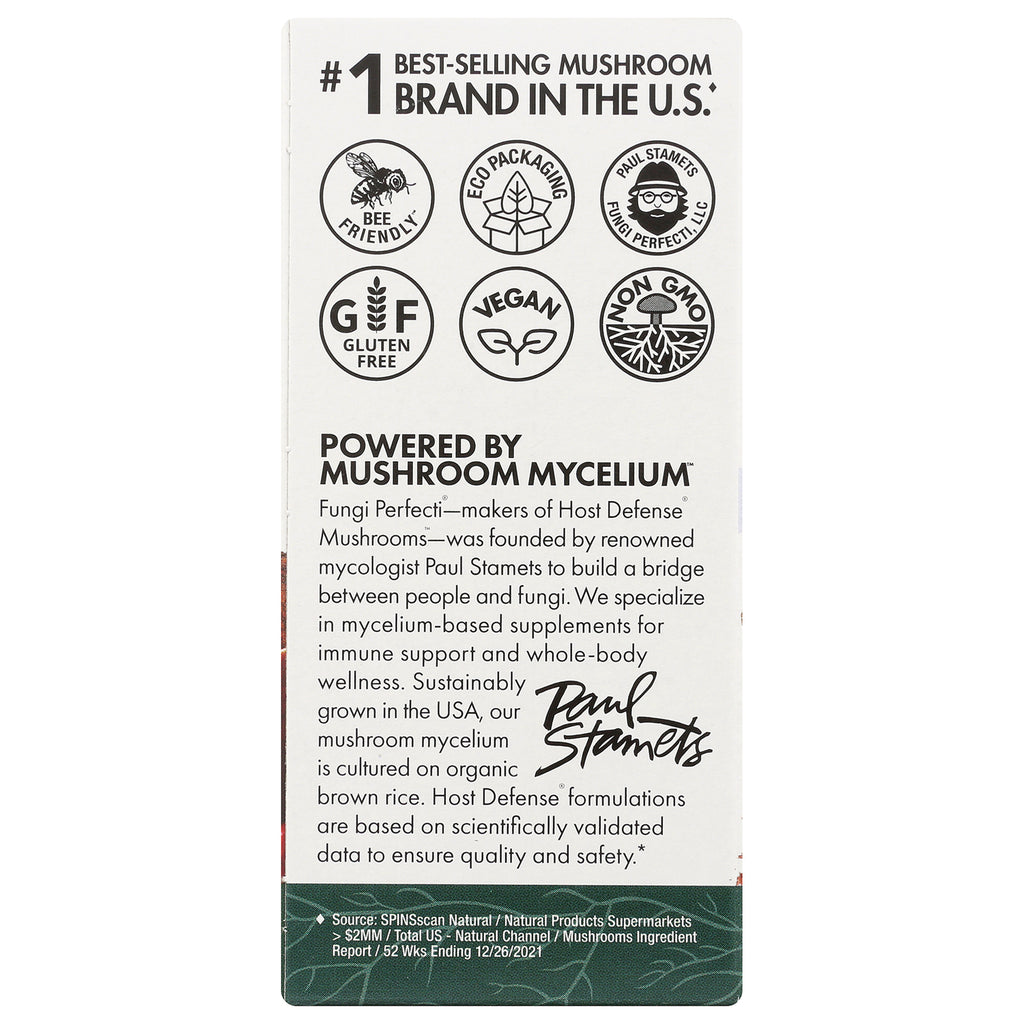 FUN014 | back panel showing mushroom mycelium description and icons for vegan, gluten free, non GMO, bee friendly - Thumbnail