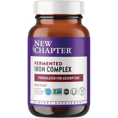 NWC365 | New Chapter Fermented Iron Complex bottle front labeled formulated for absorption dietary supplement