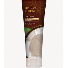 DST047 | Desert Essence coconut shampoo tube front showing brand name, coconut image and 8 fl oz (237 mL) size