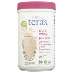 TER004 | Simply Tera's Pure Whey Protein bourbon vanilla, 12 oz; grass fed, 22g protein, 0 added sugar