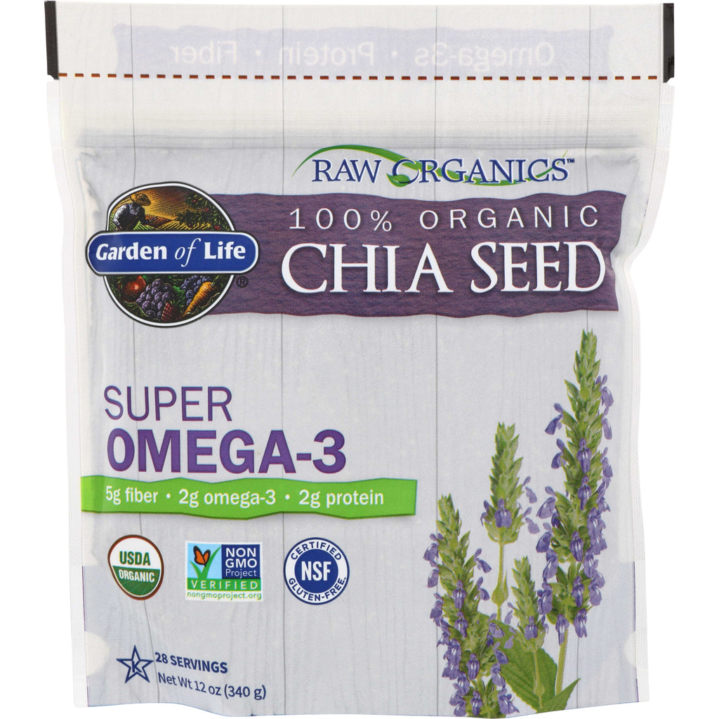 GLF164 | Garden of Life Raw Organics 100% Organic Chia Seed Super Omega-3 bag, 12 oz - Thumbnail