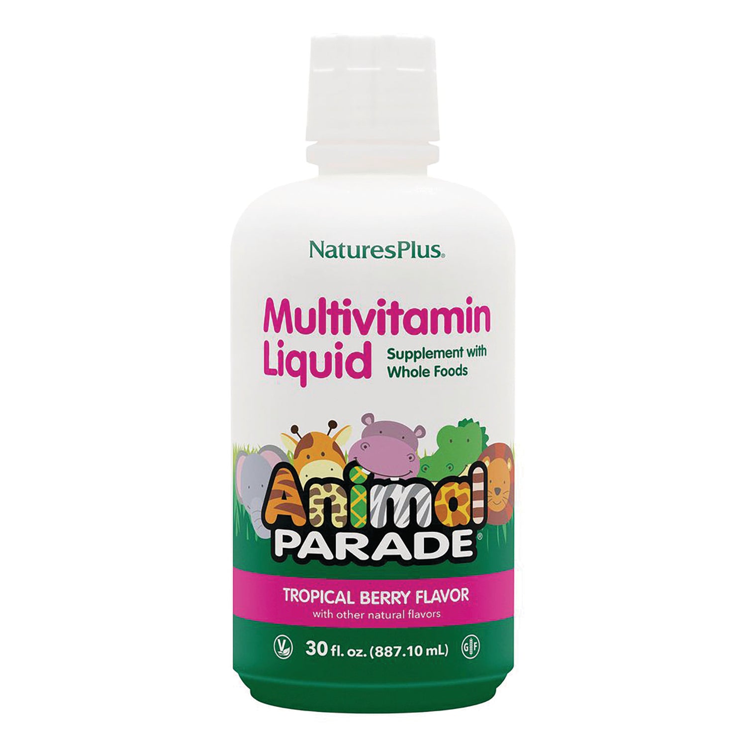 NTP050 | NaturesPlus Animal Parade Multivitamin Liquid bottle, tropical berry flavor, 30 fl oz