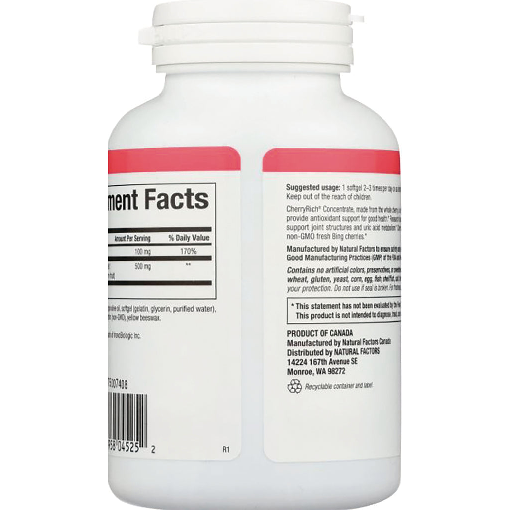 NFC134 | Back label showing Supplement Facts panel, suggested usage, and manufacturer information on white supplement bottle - Thumbnail