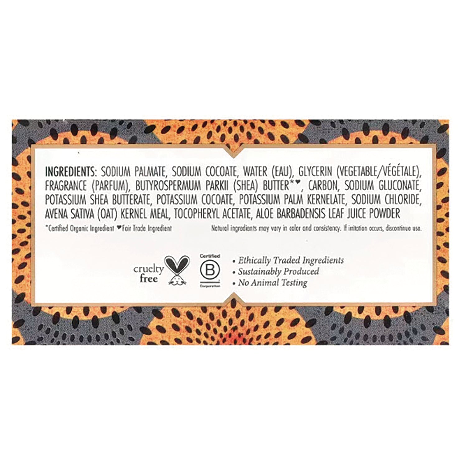 NBH007 | back panel with ingredients list and cruelty free and Certified B logos