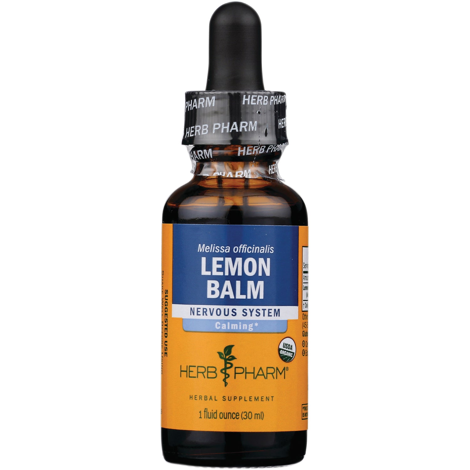 HPH058 | Herb Pharm Lemon Balm dropper bottle herbal supplement, 1 fluid ounce, for nervous system calming
