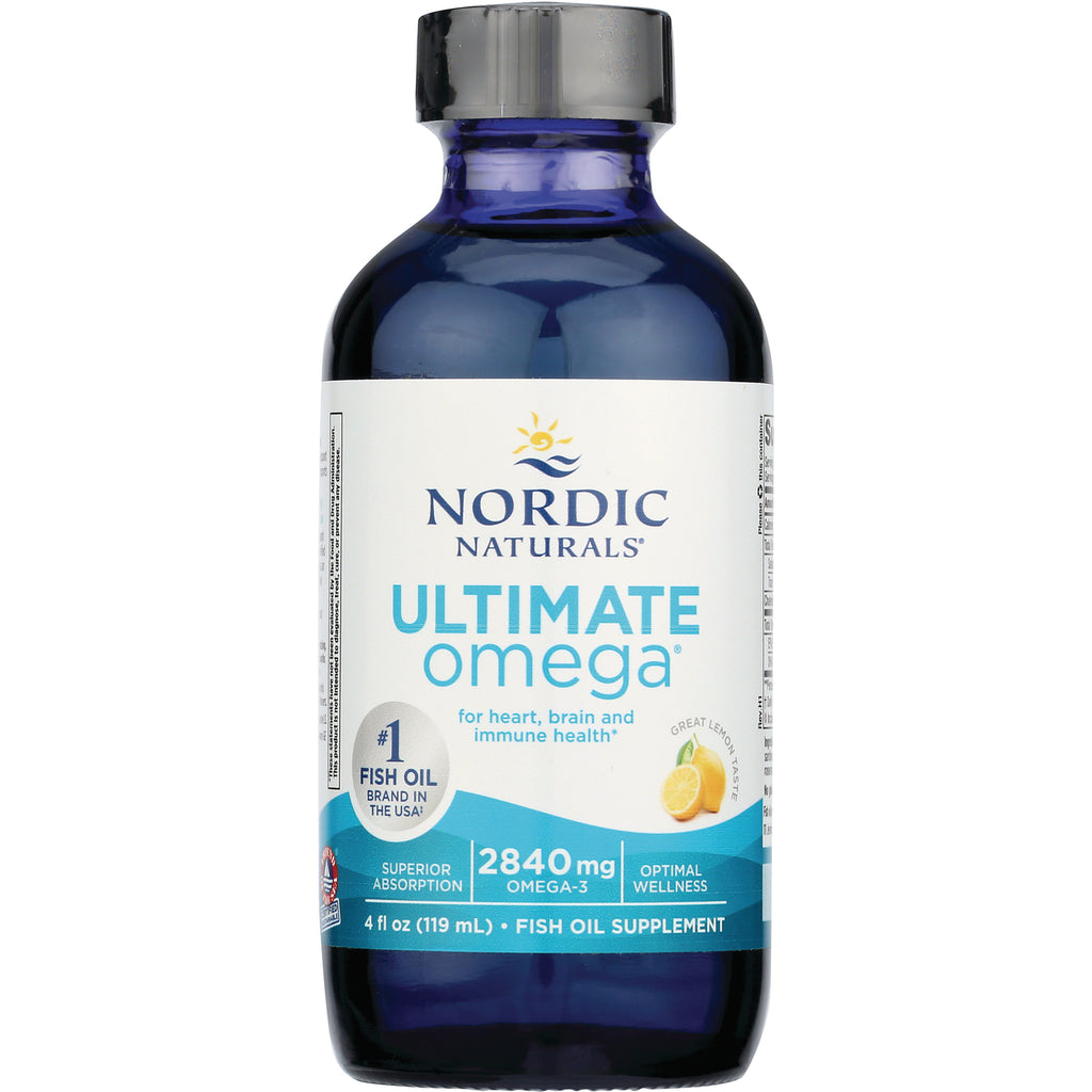 NRN032 | Nordic Naturals Ultimate Omega fish oil supplement 2840 mg lemon, 4 fl oz bottle - Thumbnail