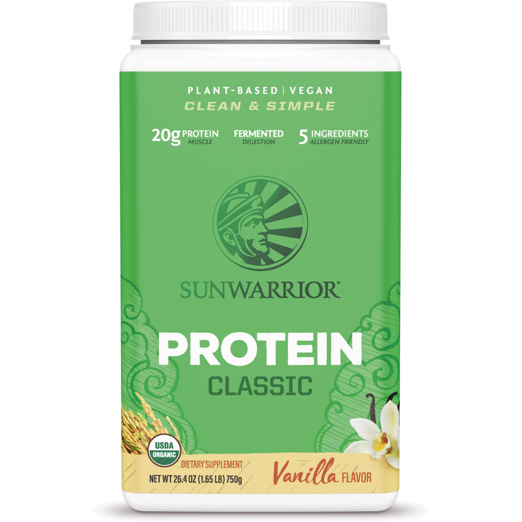 SNW028 | Sunwarrior Protein Classic Vanilla flavor, plant-based vegan protein powder, 750 g - Thumbnail