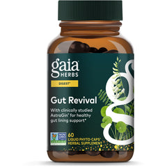 GH162 | Gaia Herbs Gut Revival box front reading Digestive Support and 60 vegan liquid phyto-caps herbal supplement