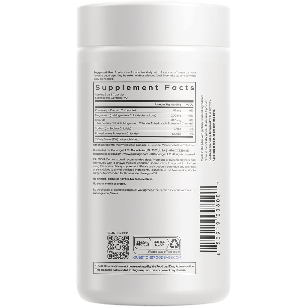 CDG007 | Back label showing Supplement Facts panel, ingredient details, barcode and recycling icons - Thumbnail