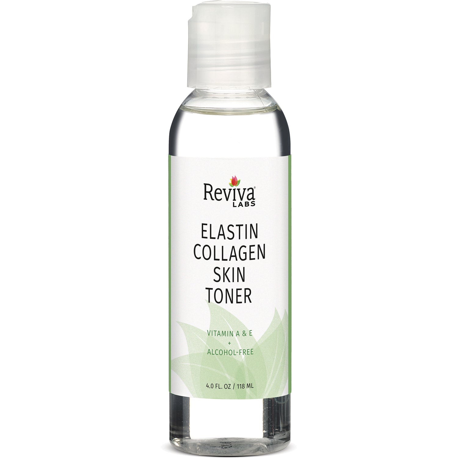 RV037 | Reviva Labs Elastin Collagen Skin Toner 4.0 fl oz clear bottle with white label, alcohol-free