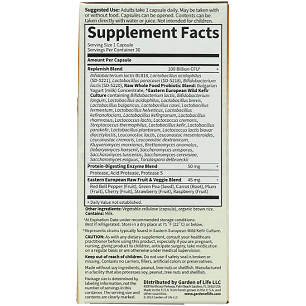GLF153 | Back label showing Supplement Facts panel and ingredient and usage information - Thumbnail