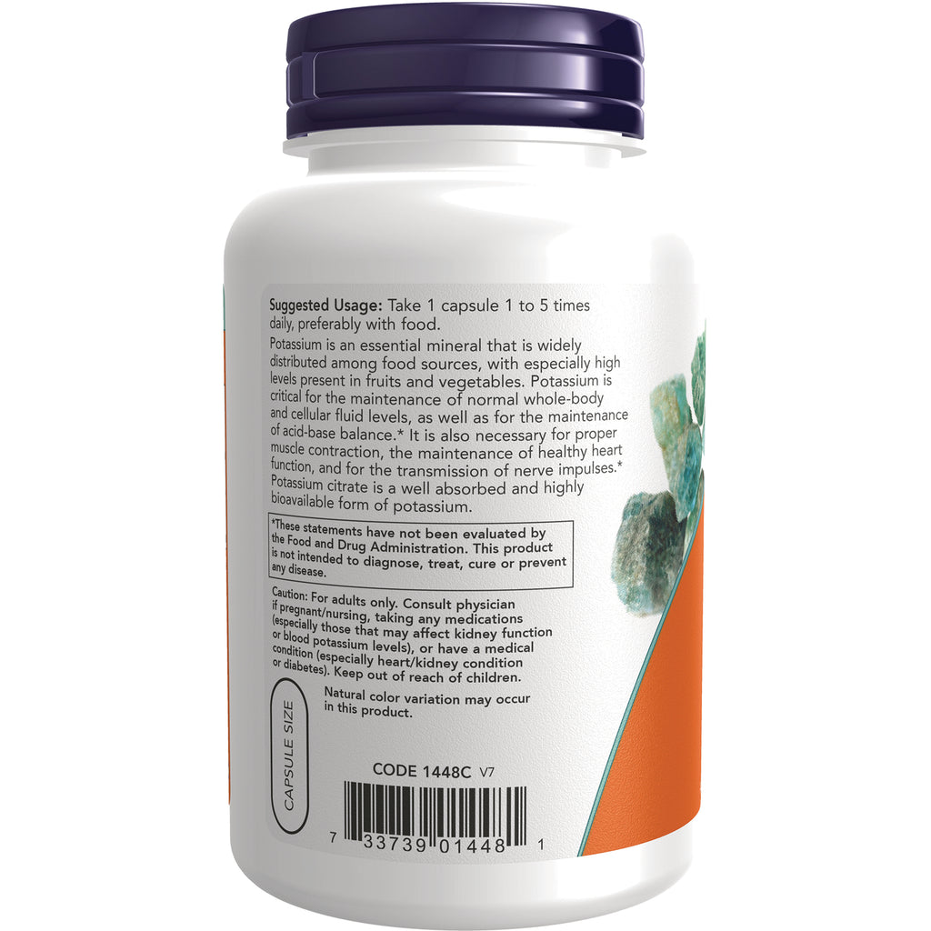 NWF906 | Back label of white supplement bottle showing suggested usage, caution text, barcode, capsule size icon and floral artwork - Thumbnail