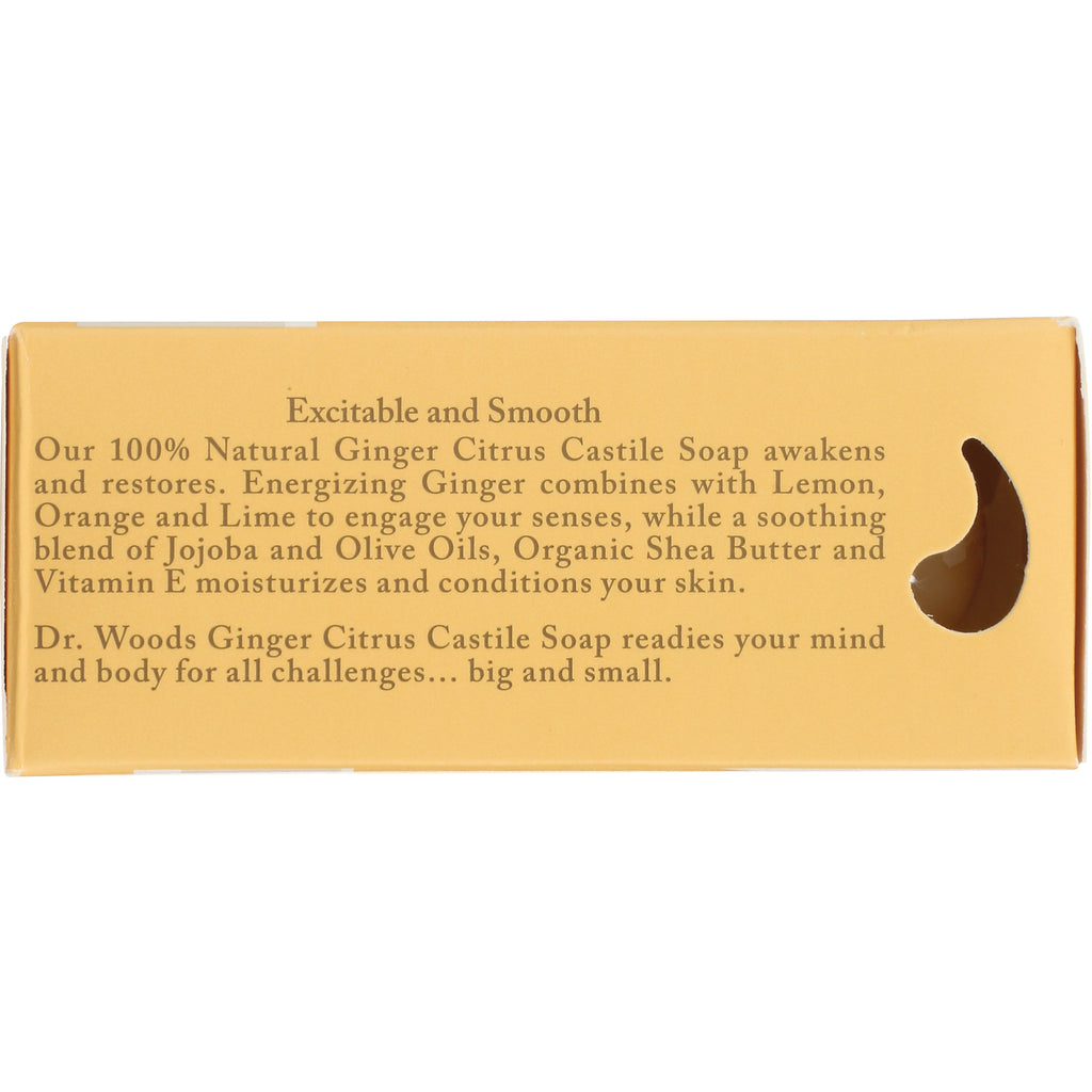 DRW017 | yellow soap box side with Ginger Citrus Castile Soap description and crescent-shaped cutout - Thumbnail