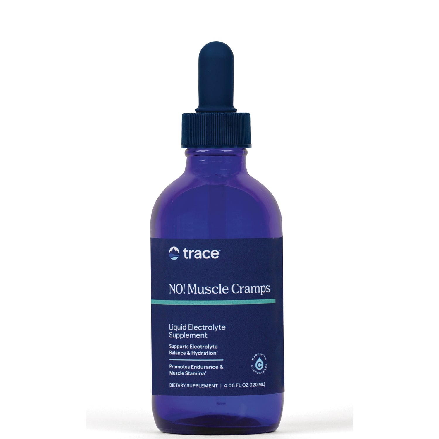 TM079 | Trace NO! Muscle Cramps liquid electrolyte supplement, 4 fl oz dropper bottle