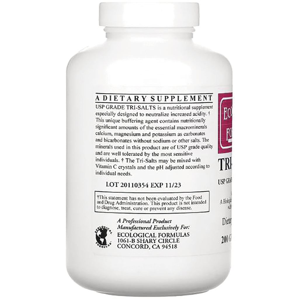 CRR013 | back label of white supplement bottle showing LOT 20110354 EXP 11/23 and Ecological Formulas address - Thumbnail